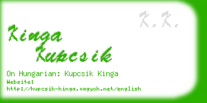 kinga kupcsik business card